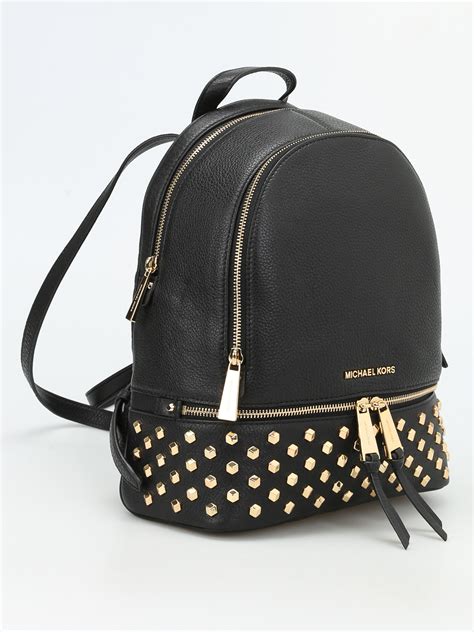 michael kors rhea glossy backpack|Michael Kors rhea studded backpack.